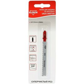  Пилка для лобзика ELITECH 1 820.0857 BIM, 67мм, рез 2-20мм, для оргстекло (РММА), чистпропил (T102BF) 1шт 