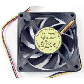  Вентилятор 70 мм Gembird D7015SM-3, 70x70x15, 3 pin, 2100 rpm, провод 25 см 