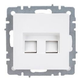  Розетка компьютерная IEK Brite BR-K20-1-K01 двойная кат.5e RJ45 рк10-2-брб белый 