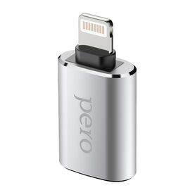  Адаптер PERO AD02 OTG LIGHTNING TO USB 3.0, серебристый 