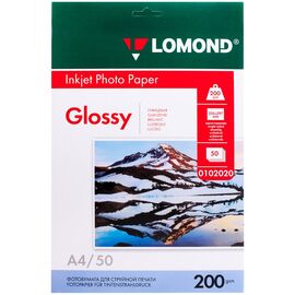  Фотобумага Lomond 0102020 A4/200г/м2/50л./белый глянцевое для струйной печати 
