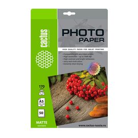  Фотобумага Cactus CS-MA517050 A5/170г/м2/50л/белый матовое для струйной печати 