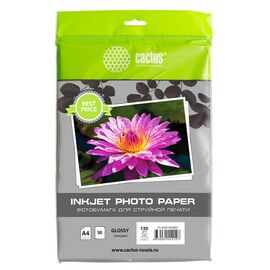  Фотобумага Cactus CS-GA413050ED A4/130г/м2/50л/белый глянцевое для струйной печати 