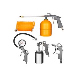  Набор пневмоинструмента DEKO DKSG05-1 018-0909-1 (5 предметов, краскораспылитель с нижним бачком) 