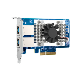  Сетевая карта QNAP QXG-10G2T Dual-port BASET 10GbE network expansion card; low-profile form factor; PCIe Gen3 x4 