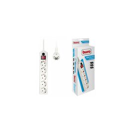  Фильтр-удлинитель сетевой Buro 500SH-10-W 10м (5 розеток) White (коробка) 