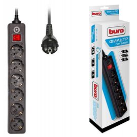  Сетевой фильтр Buro 600SH-3-B 3м (6 розеток) черный 
