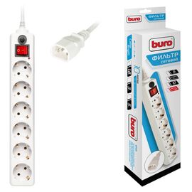  Сетевой фильтр Buro 600SH-1.8-UPS-W 1.8м (6 розеток) белый 