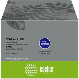  Этикетки Cactus CS-LW-11354 сег 57x32мм черный белый 1000шт/рул Dymo Label Writer 450/4XL 