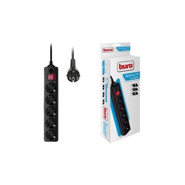  Фильтр-удлинитель сетевой Buro 500SH-10-B 10м (5 розеток) Black (коробка) 