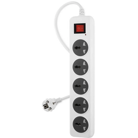 Сетевой фильтр Buro 500UNH-1.8-WG 1.8м (5 розеток) белый/серый 