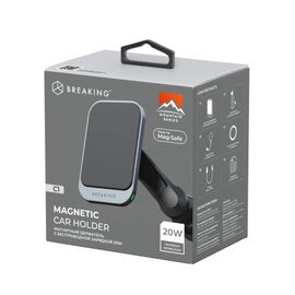  Держатель автомобильный Breaking C1, Mag•Safe Qi, 20W, MOUNTAIN SERIES (Графит) 