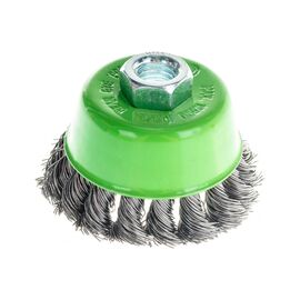  Щетка для УШМ Сибртех 746247 75мм М14, чашка, крученая металлическая проволока 0,5мм 