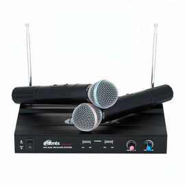  Микрофонная система RITMIX RWM-221 black 2микрофона, 87.5 - 92МГц, 2 канала, 0,005проц., 40-20000Гц, 600Ом, –603дБ, 80дБ,макс девиация 10КГц 