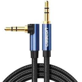  Кабель UGREEN AV112 (60181) 3.5mm Male To Male Angled Cable 2m Black 