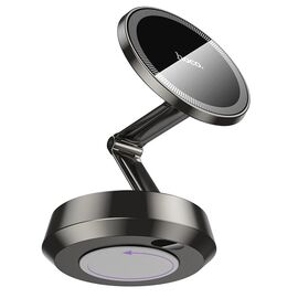  Автодержатель HOCO H83 Metal ring magnetic car holder (center console) Metal grey 
