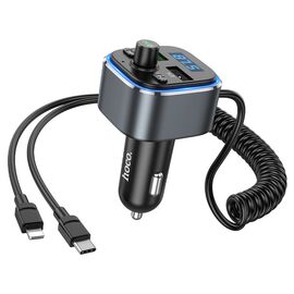  FM трансмиттер HOCO E74 Energy, Bluetooth, QC, FCP, AFC, серый 