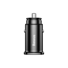  АЗУ Baseus (CCALL-DS01) Square metal A+A 30W  Dual QC3.0 Quick Car Charger Black 