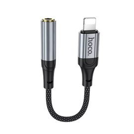  Дата-кабель HOCO LS36A Fresh digital audio converter IP to 3.5 Metal gray 