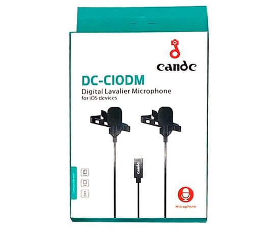  Микрофон CANDC DC-C10DM двойной, петличный, Lightning, черный 