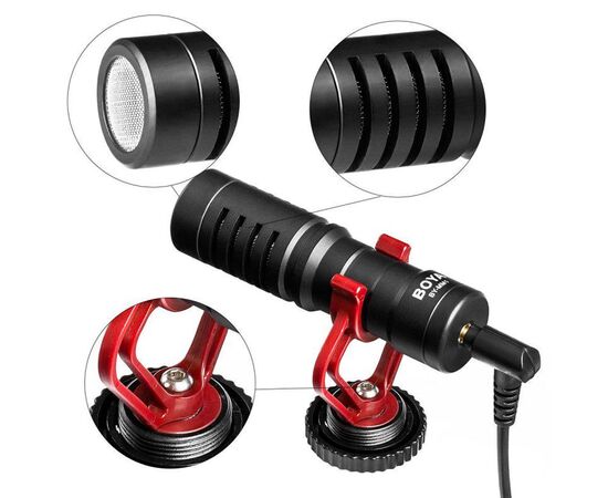  Микрофон BOYA BY-MM1, универсальный кардиоидный, Jack 3.5mm, черный, TRS/TRRS connector 