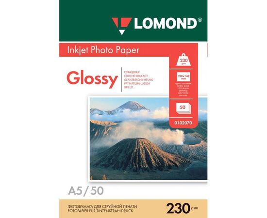  Фотобумага Lomond 0102070 A5/230г/м2/50л./белый глянцевое для струйной печати 