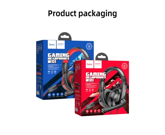  Наушники полноразмерные HOCO W103 Magic tour gaming (чёрный) 