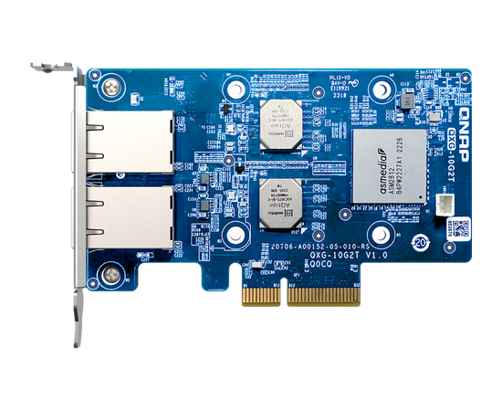  Сетевая карта QNAP QXG-10G2T Dual-port BASET 10GbE network expansion card; low-profile form factor; PCIe Gen3 x4 