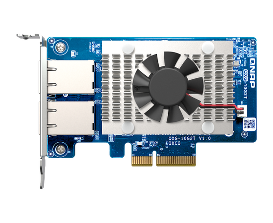  Сетевая карта QNAP QXG-10G2T Dual-port BASET 10GbE network expansion card; low-profile form factor; PCIe Gen3 x4 