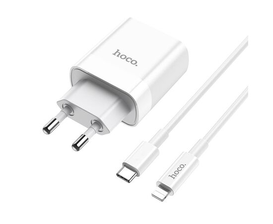  СЗУ HOCO C80A Rapido PD20W, QC3.0, Type-C + lightning (белый) 