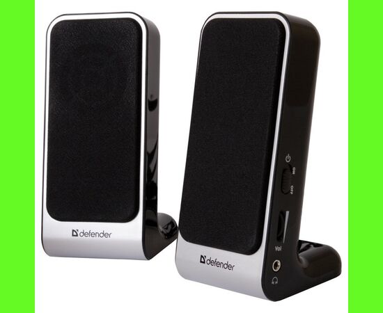 Акустическая система 2.0 Defender SPK-220/225 1x2 Вт,USB, пластик, черные/серебро 