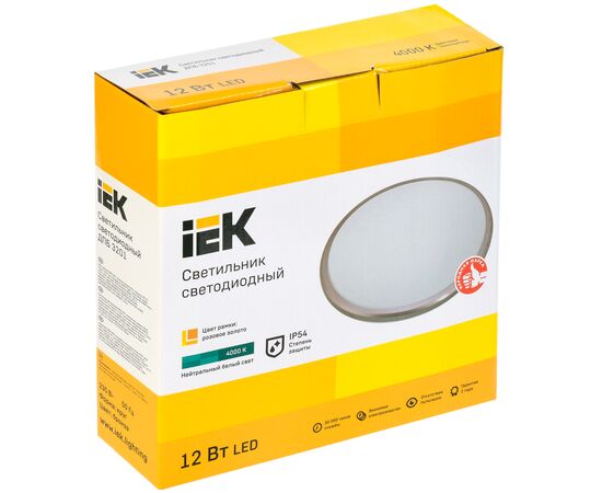  Светильник светодиодный IEK LDPB0-3201-12-4000-K01 ДПБ 3201 12Вт IP54 4000K круг розовое золото 