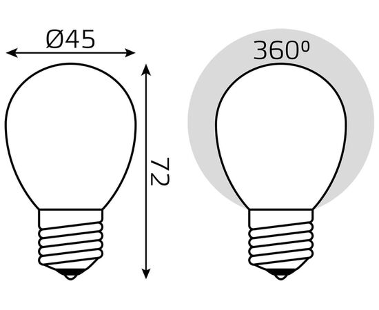  Лампа Gauss Filament (105202209-D) светодиодная 9Вт цок. E27 шар 220B 4100K св.свеч.бел.нейт. (упак. 10шт) 