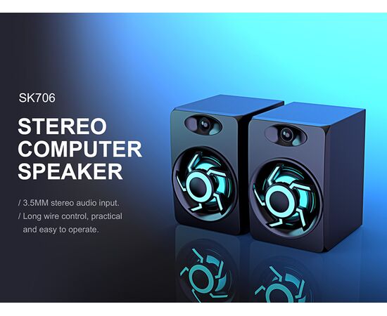  Игровая акустика с подсветкой HAVIT GAMENOTE HV-SK706 Gaming 2.0 USB 6 Вт. 