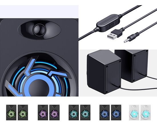  Игровая акустика с подсветкой HAVIT GAMENOTE HV-SK706 Gaming 2.0 USB 6 Вт. 