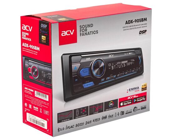  Автомагнитола ACV ADX-905BM 1DIN 4x50Вт 