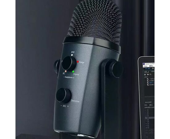 Микрофон универсальный кардиоидный JMARY MC-PW10, Type-C+Bluetooth+AUX, черный 