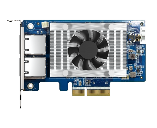  Сетевая карта QNAP QXG-10G2T-X710 LAN Expansion Card, PCIe Gen3 x4, Two 10GbE (10G / 5G 2.5G 1G 100M)) Ports with SR-IOV and iSCSI, Block-based, Suppo 