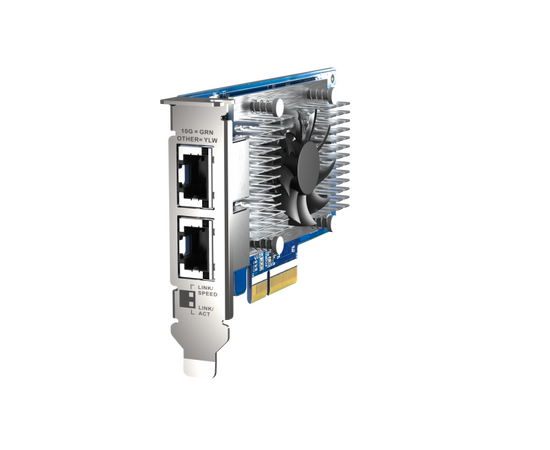  Сетевая карта QNAP QXG-10G2T-X710 LAN Expansion Card, PCIe Gen3 x4, Two 10GbE (10G / 5G 2.5G 1G 100M)) Ports with SR-IOV and iSCSI, Block-based, Suppo 