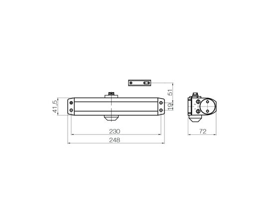  Доводчик DOORLOCK DL180A BC (75538) size 1-6/7 серебристый 