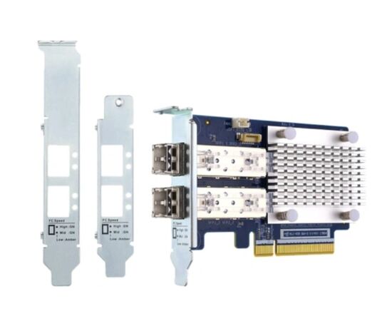  Сетевая карта QNAP QXP-32G2FC Dual-port Fiber Channel adapter, 2 x 32 Gb / s SFP +, PCIe Gen3 x8. For QTS OS Only 